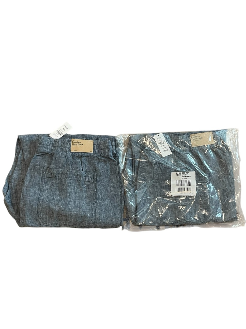 L.L. BEAN Premium Linen Breezy Pull-On Utility Pants Mid-Rise Wide Leg Size 20